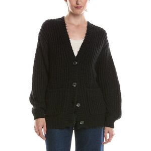 Michael Stars Womens  Skye Grandpa Cardigan, Black